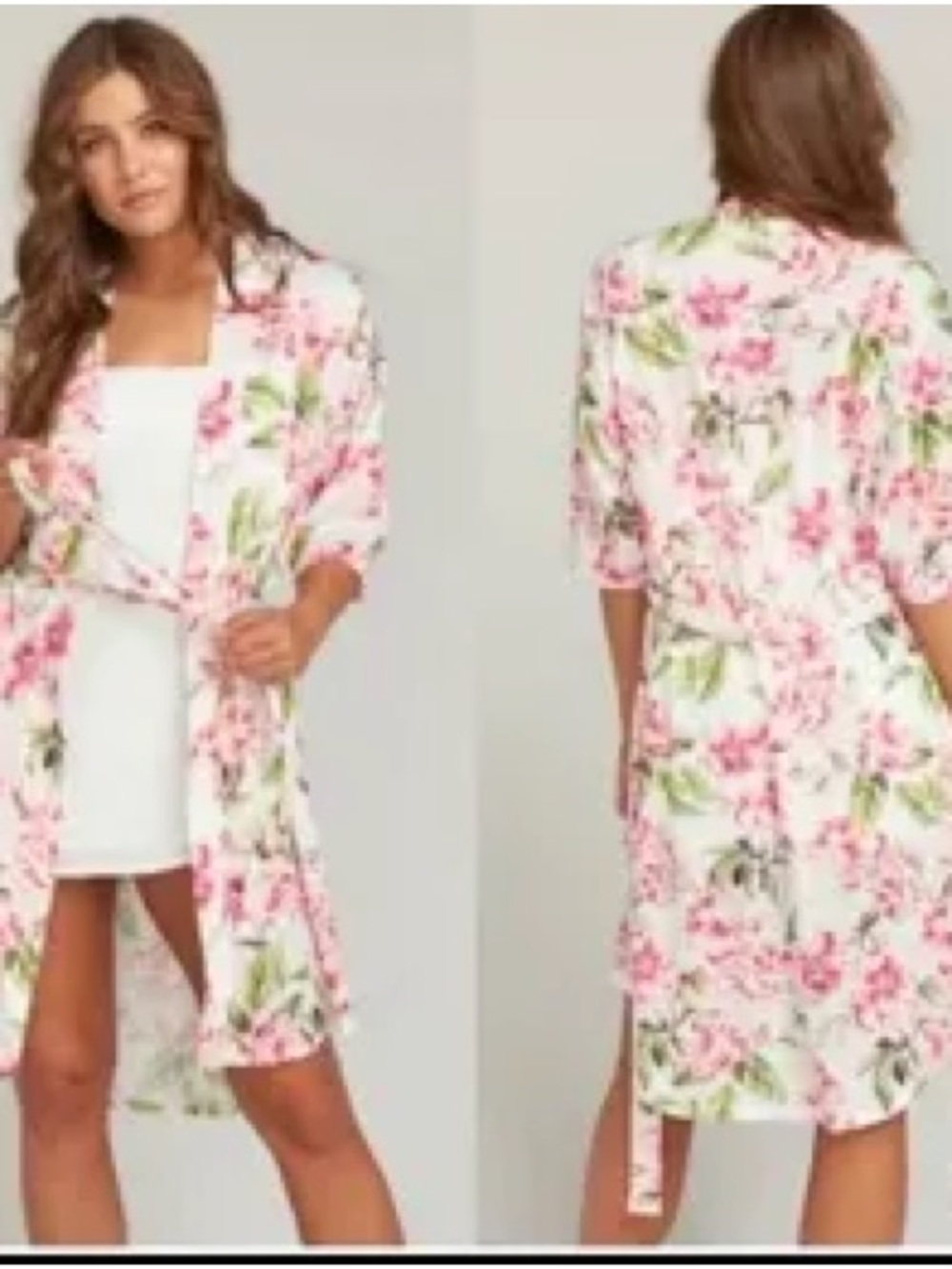 Show Me Your MuMu Pink & White Floral Robe